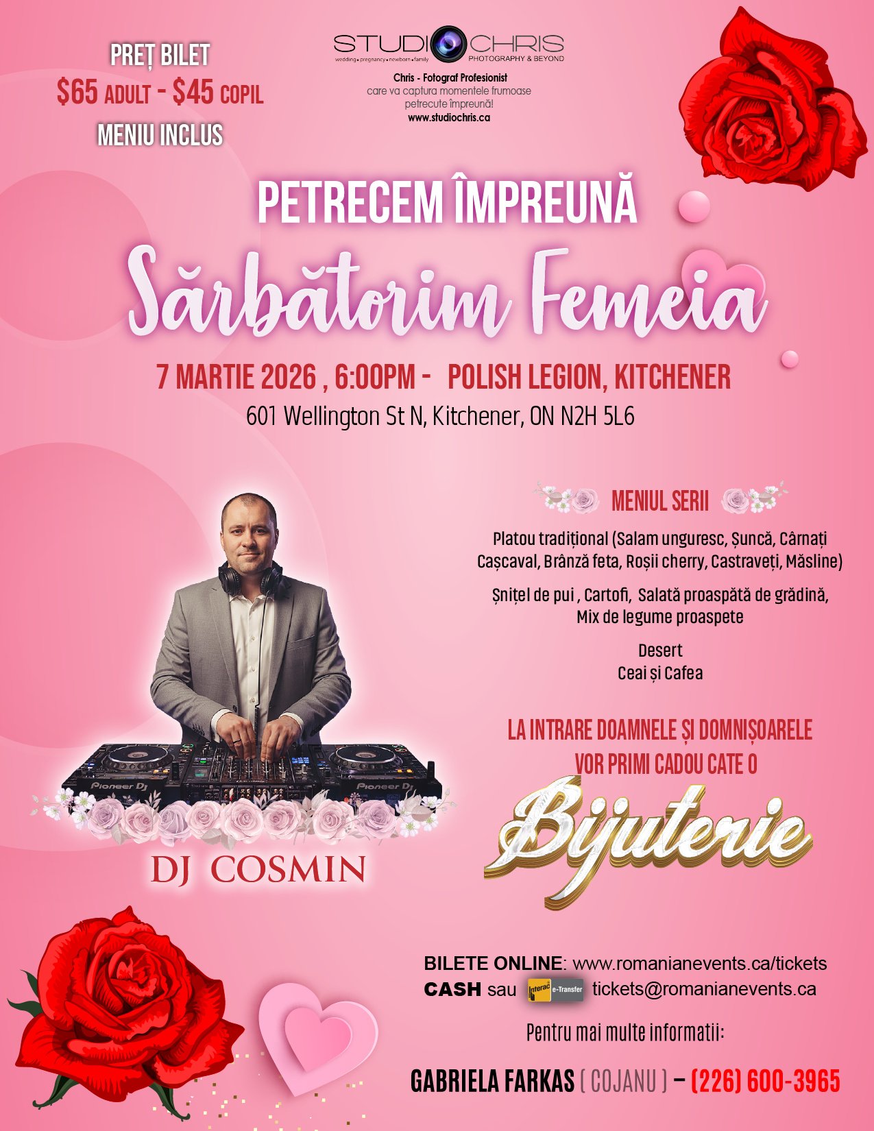 8 Martie ZIUA FEMEII 2026 event poster